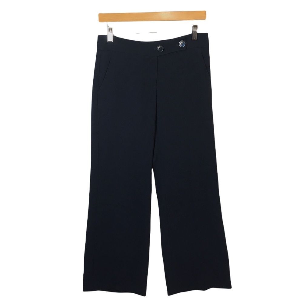 WJ502 Women’s Emporio Armani Designer Wide leg Stretch Trouser Pants 27 - Picture 1 of 7